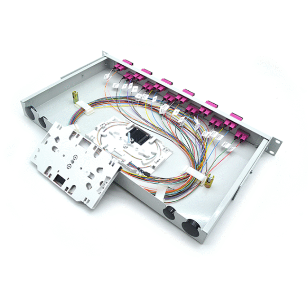 19" ODF Fiber Optic Joint Box, Sliding Fiber Optic Patch Panel 24 Port with SC Adapter - Image 3