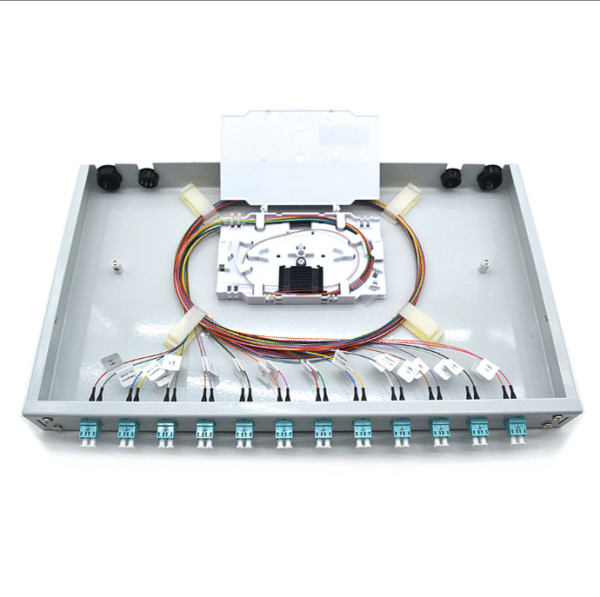 19" ODF Fiber Optic Joint Box , Sliding Fiber Optic Patch Panel 48 Port with LC Double Adapter - Image 2